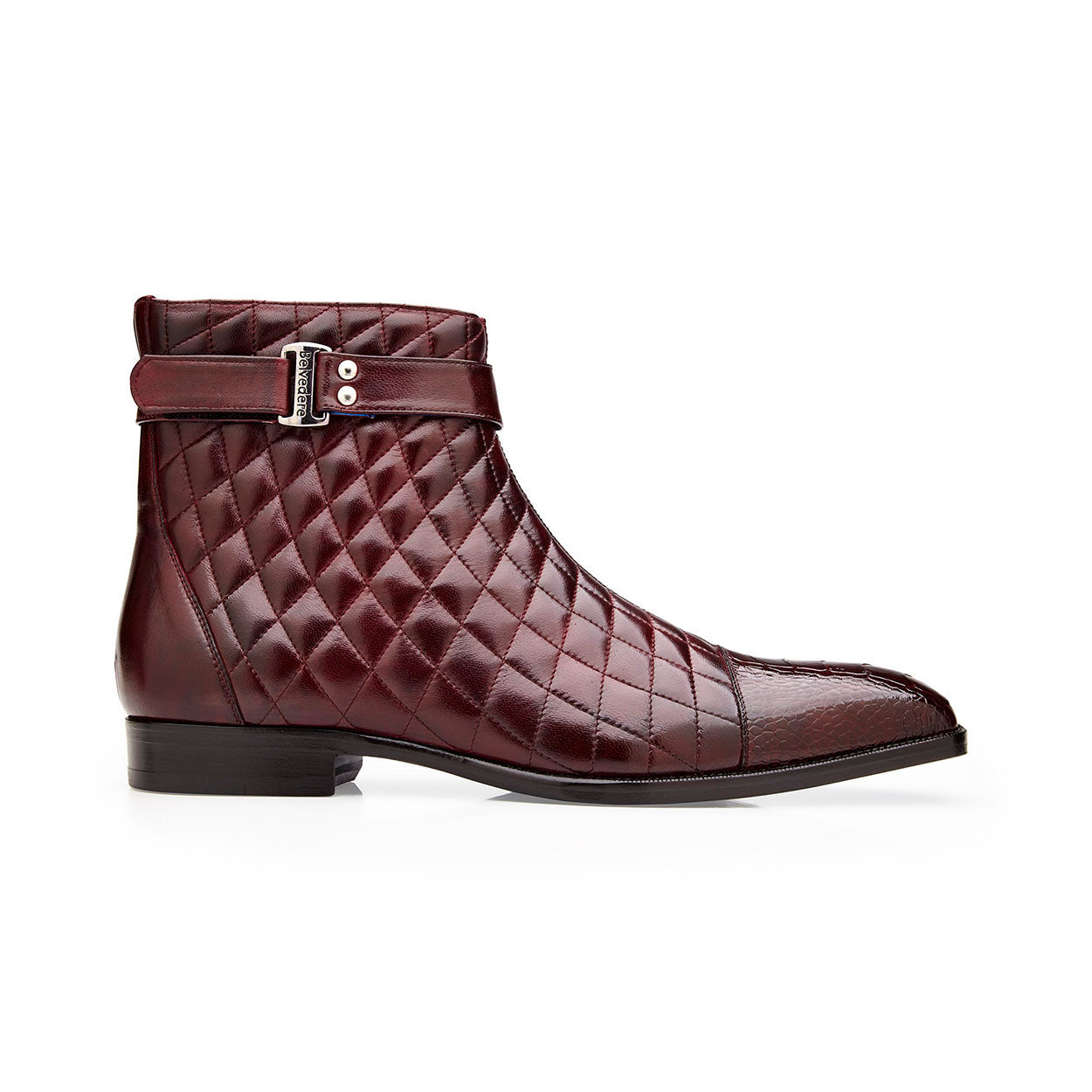 Belvedere Libero R80 Men's Shoes Exotic Ostrich / Quilted Leather Boots (BV3177)