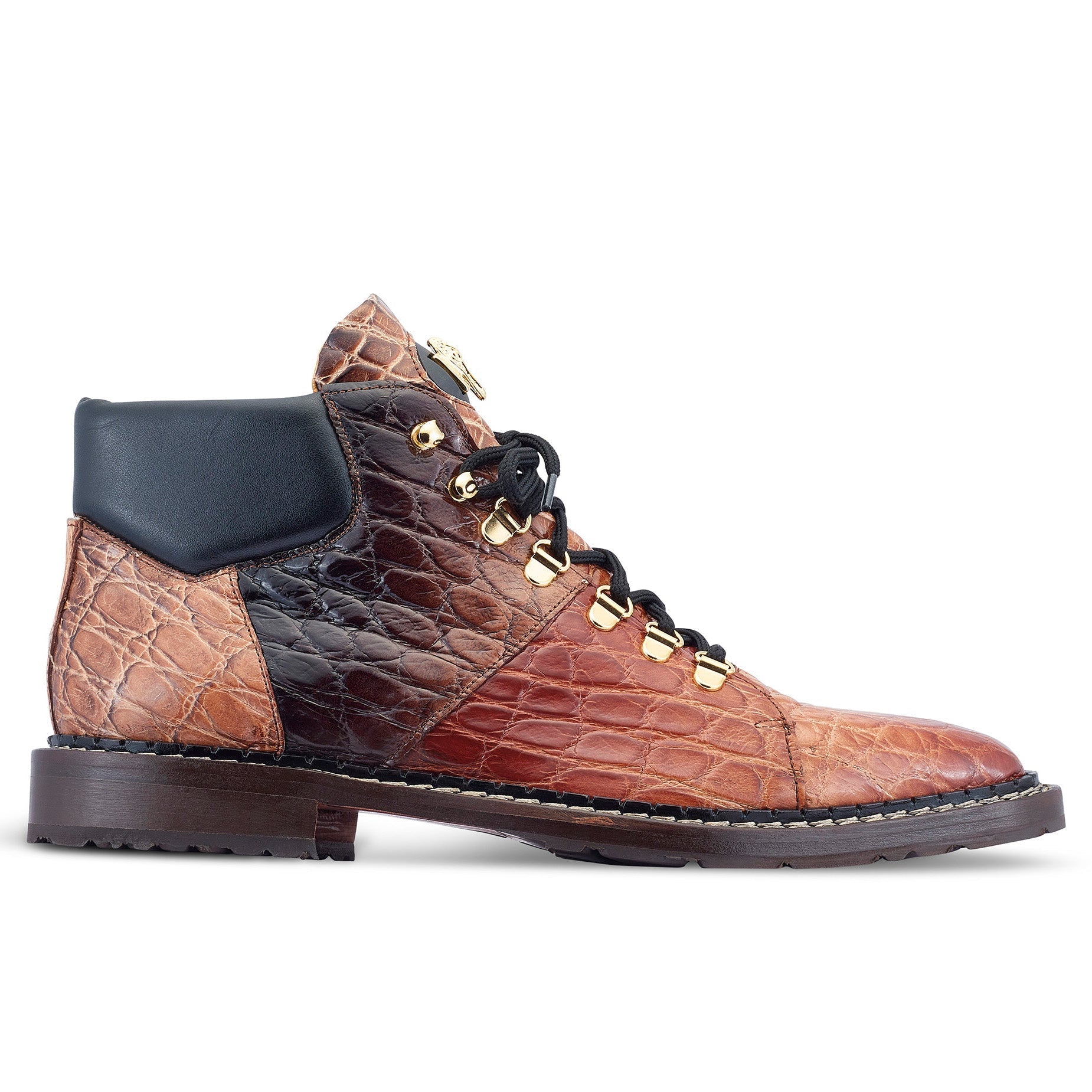 Mauri Sinner 4995 Men's Shoes Multi Brown Exotic Alligator Demi Boots (MA5463)