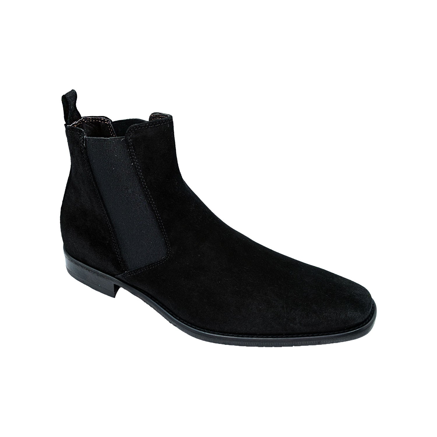 Giovacchini Milano Men's Shoes Black Suede Leather Chealsea Boots (GVCN1005)