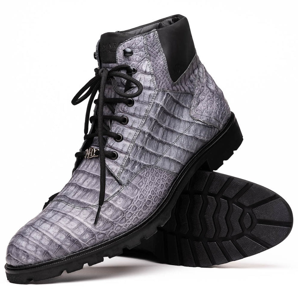 Marco Di Milano Leoni Men's Shoes Oil Orix Genuine Caiman Crocodile Rugged Boots (MDM1089)