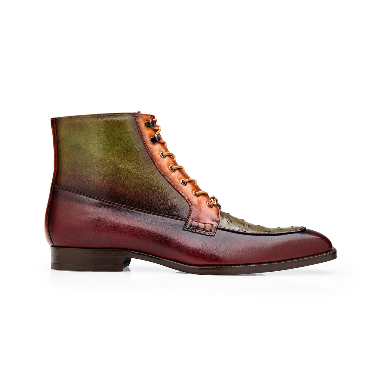 Belvedere Greco R79 Men's Shoes Exotic Ostrich / Calf-Skin Leather Boots (BV3178)