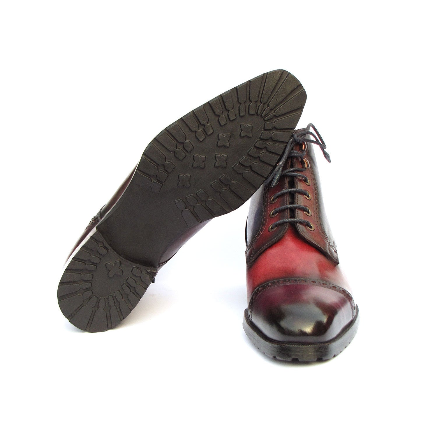 Paul Parkman BT9566-MLT Men's Shoes Multicolor Hand Painted Leather Cap Toe Boots (PM6404)