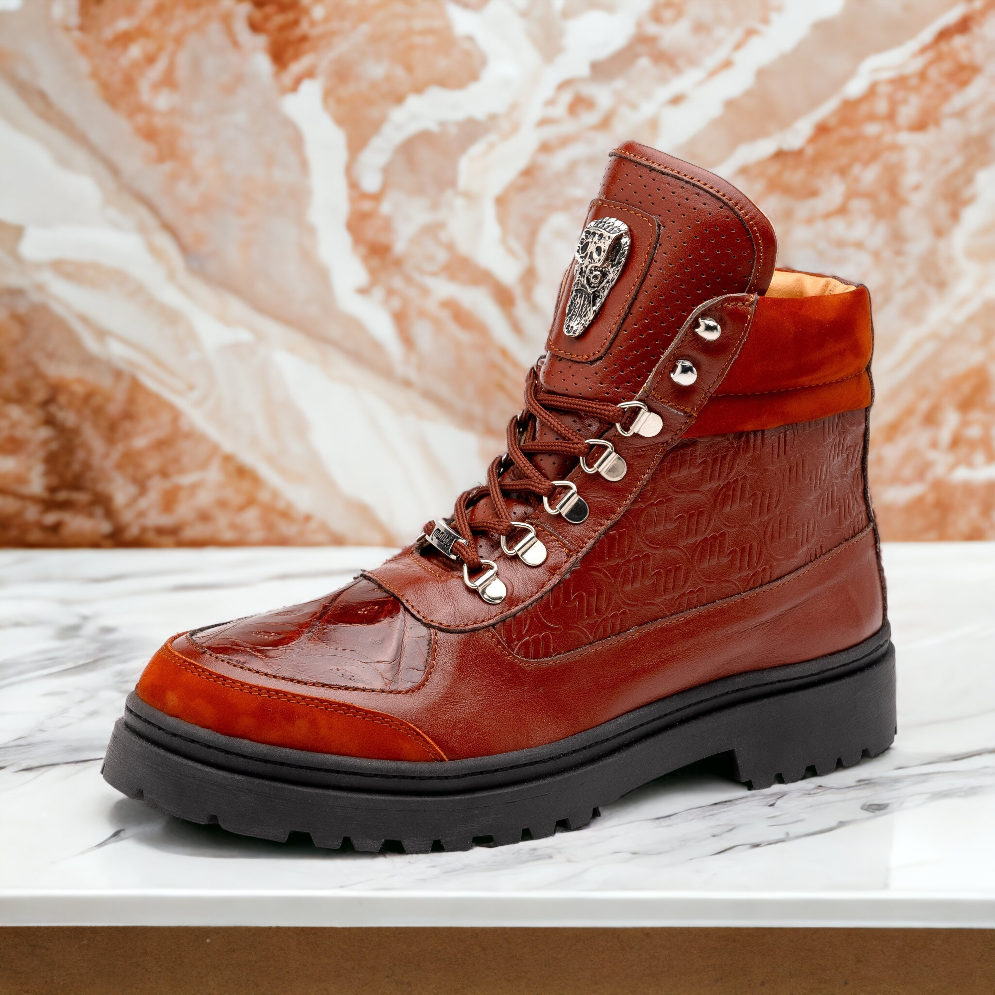Mauri Renegade 3271 Men's Shoes Exotic Crocodile / Nubuck / Nappa Leather Boots (MA5586)