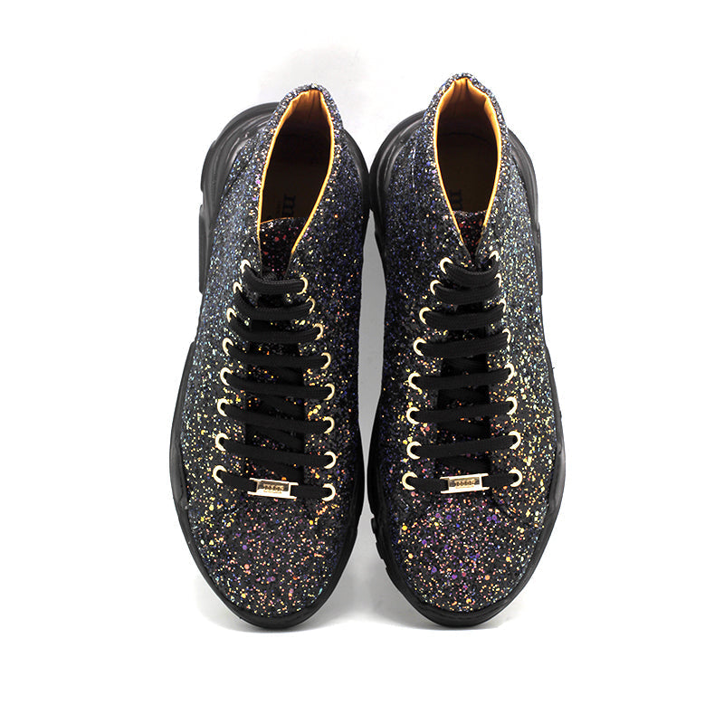 Mister Arro Men's Shoes Glitter Leather Ankle Boots (MIS1153)