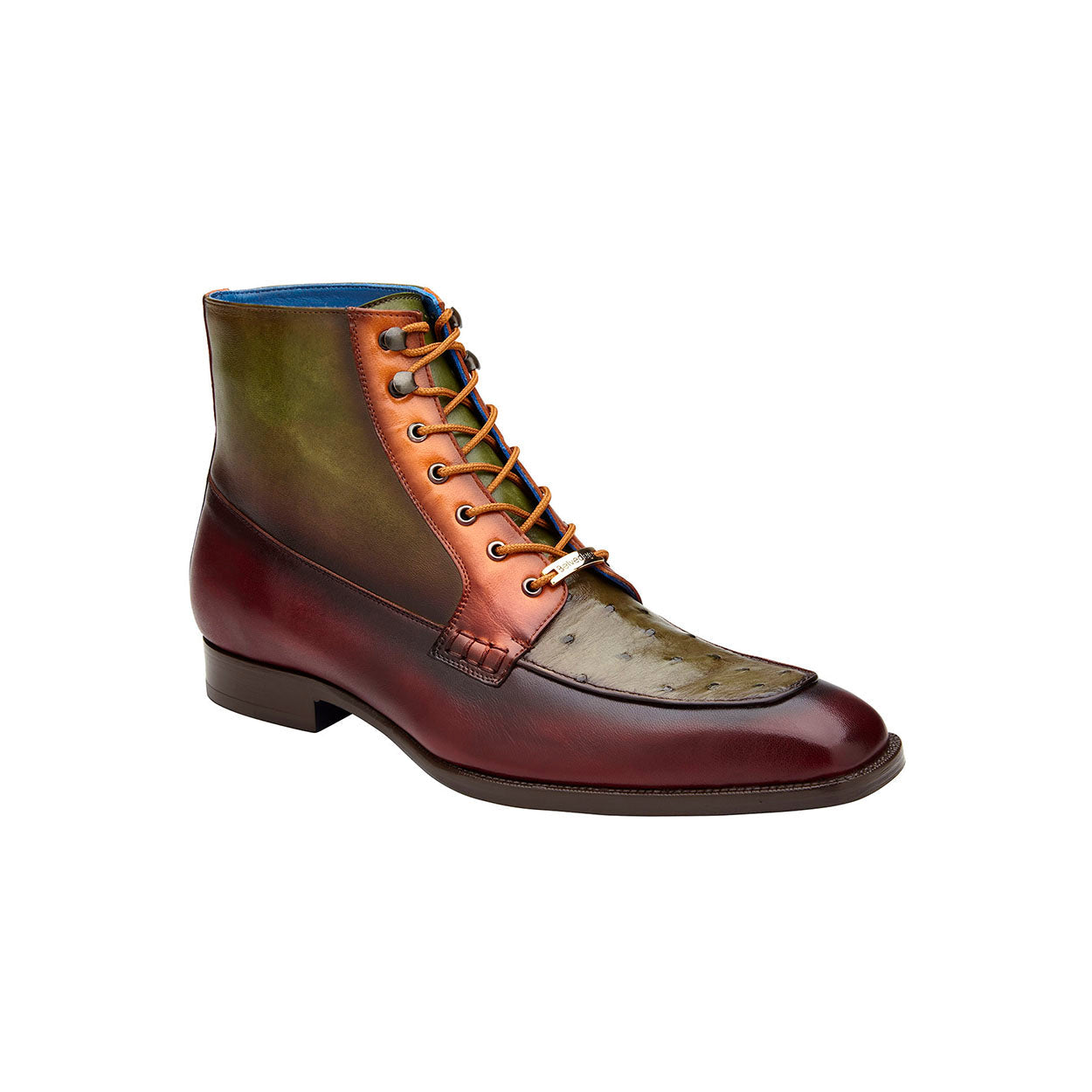 Belvedere Greco R79 Men's Shoes Exotic Ostrich / Calf-Skin Leather Boots (BV3178)