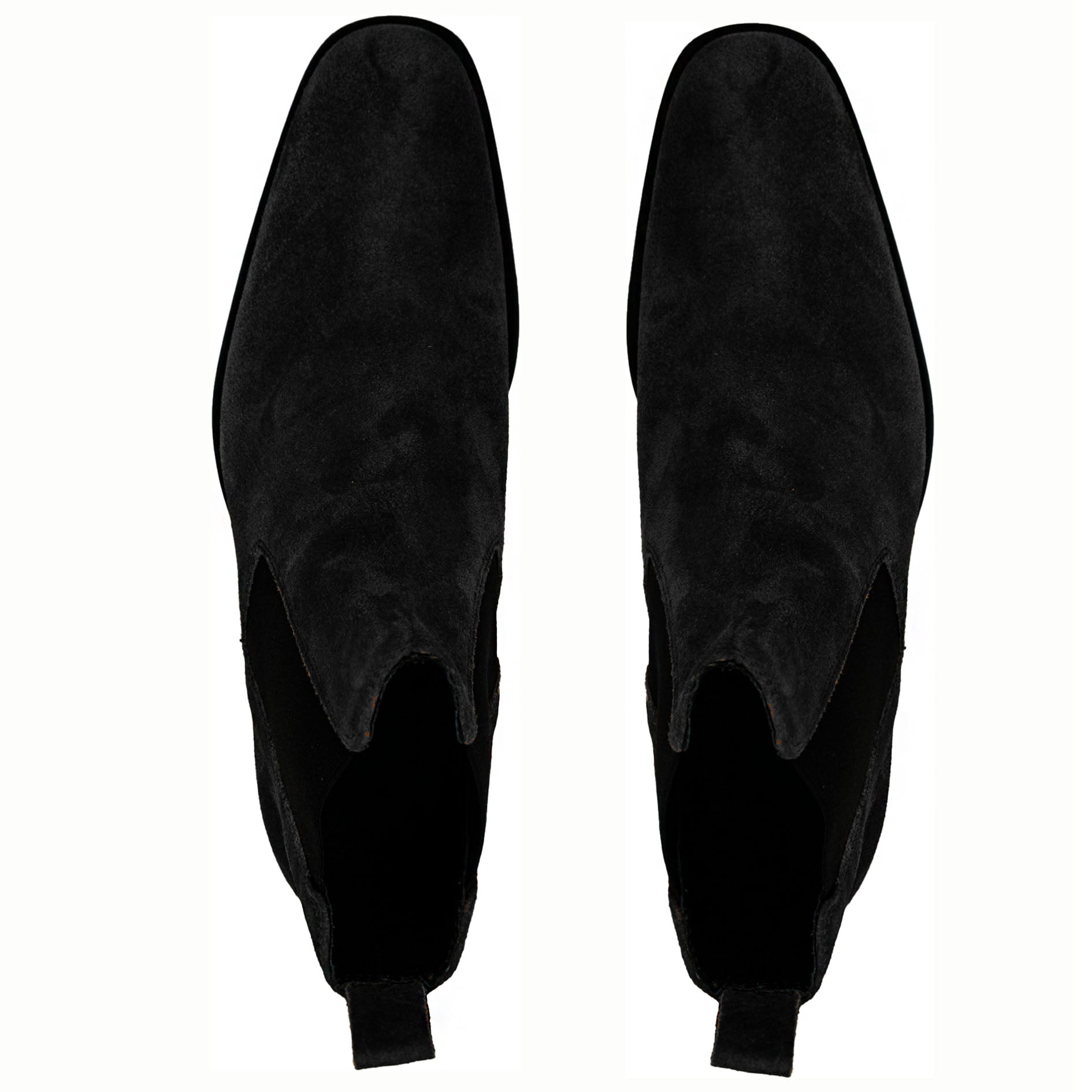 Giovacchini Milano Men's Shoes Black Suede Leather Chealsea Boots (GVCN1005)