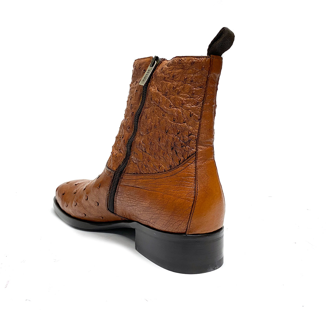 Mezlan SX4798-S Men's Shoes Brandy Exotic Ostrich Straight-Heel Zipper Boots (MZS3526)