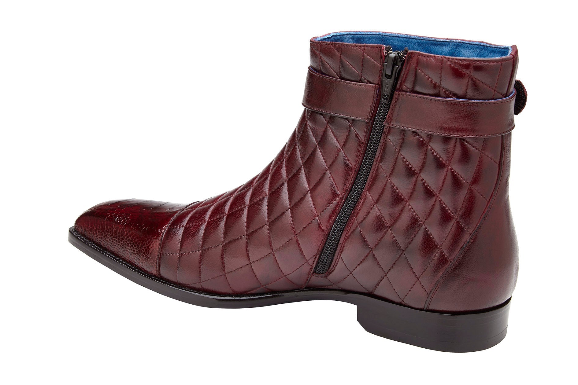 Belvedere Libero R80 Men's Shoes Exotic Ostrich / Quilted Leather Boots (BV3177)