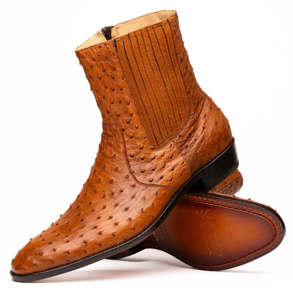Marco Di Milano Giorgio Men's Shoes Genuine Ostrich Quill Dress Boots (MDM1151)
