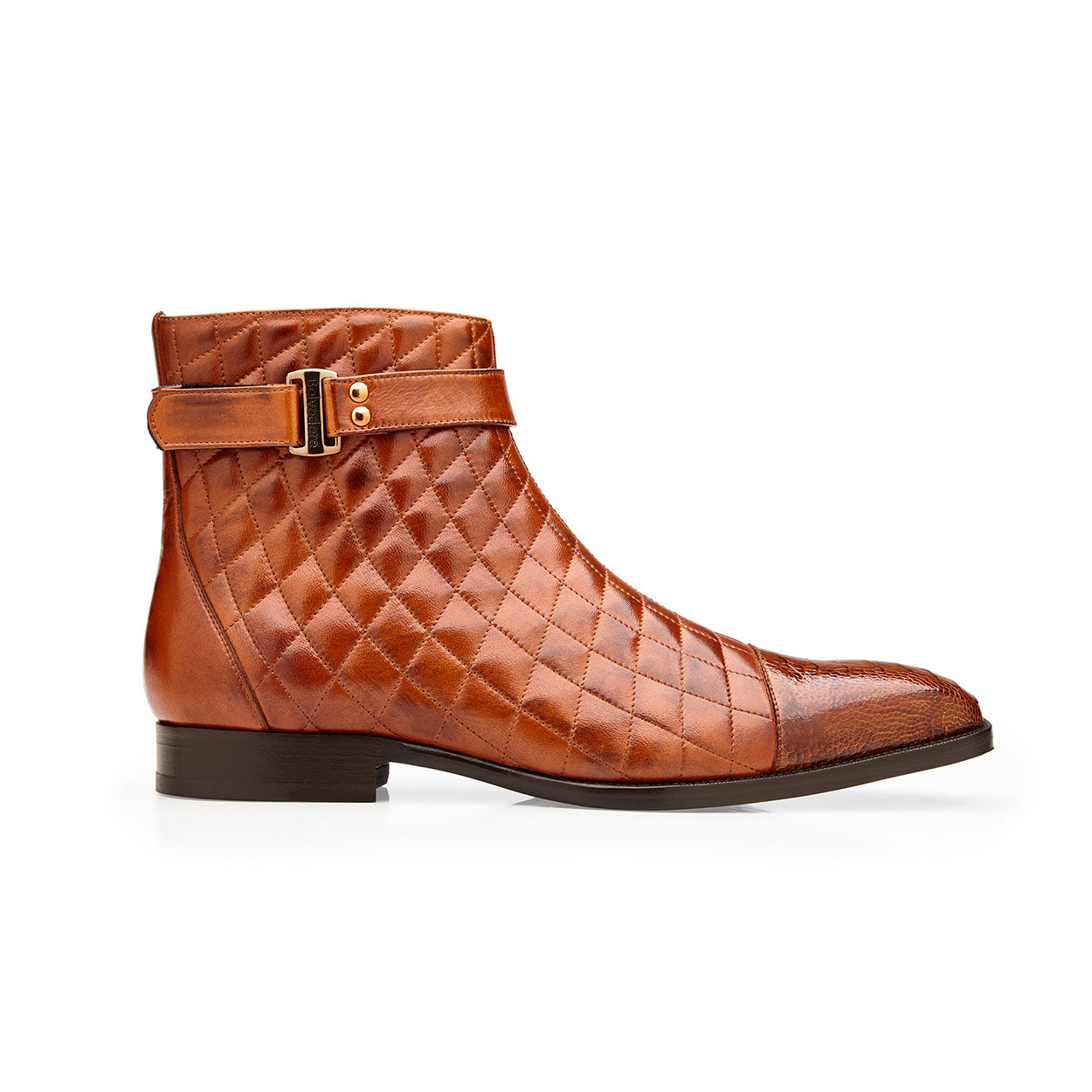 Belvedere Libero R80 Men's Shoes Exotic Ostrich / Quilted Leather Boots (BV3177)