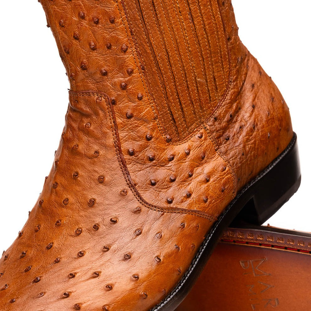 Marco Di Milano Giorgio Men's Shoes Genuine Ostrich Quill Dress Boots (MDM1151)