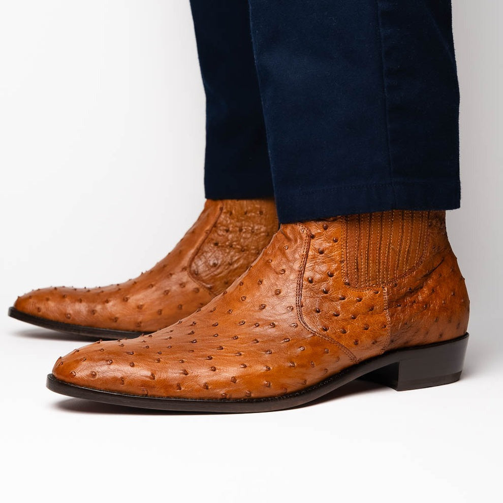 Marco Di Milano Giorgio Men's Shoes Genuine Ostrich Quill Dress Boots (MDM1151)