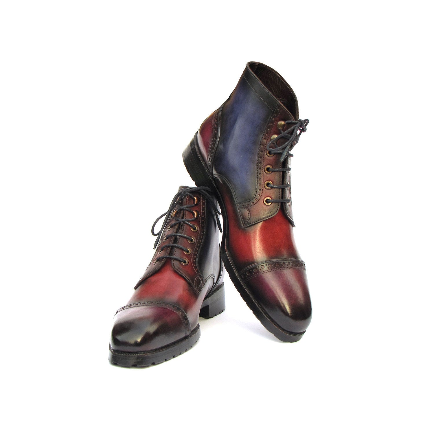 Paul Parkman BT9566-MLT Men's Shoes Multicolor Hand Painted Leather Cap Toe Boots (PM6404)