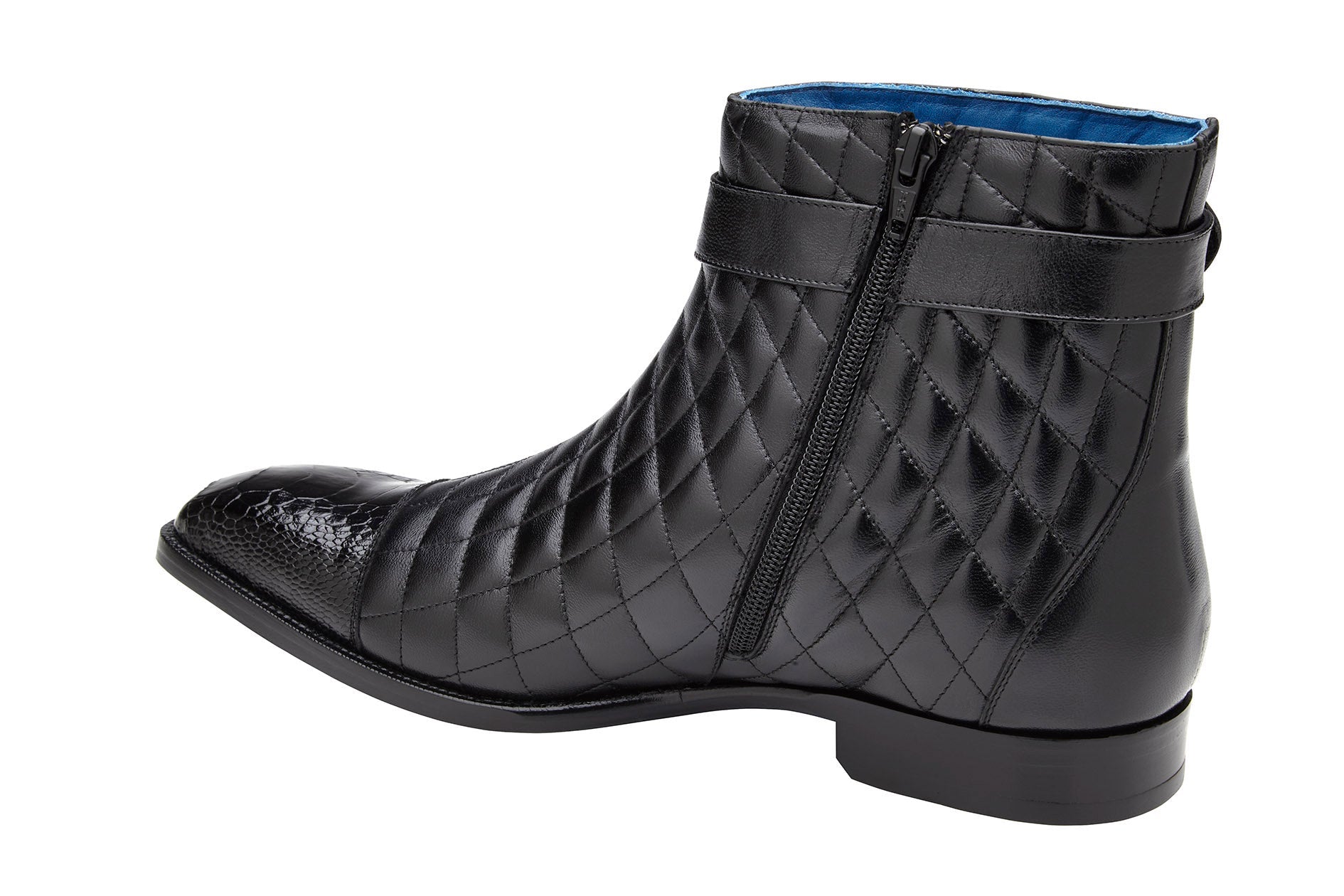 Belvedere Libero R80 Men's Shoes Exotic Ostrich / Quilted Leather Boots (BV3177)