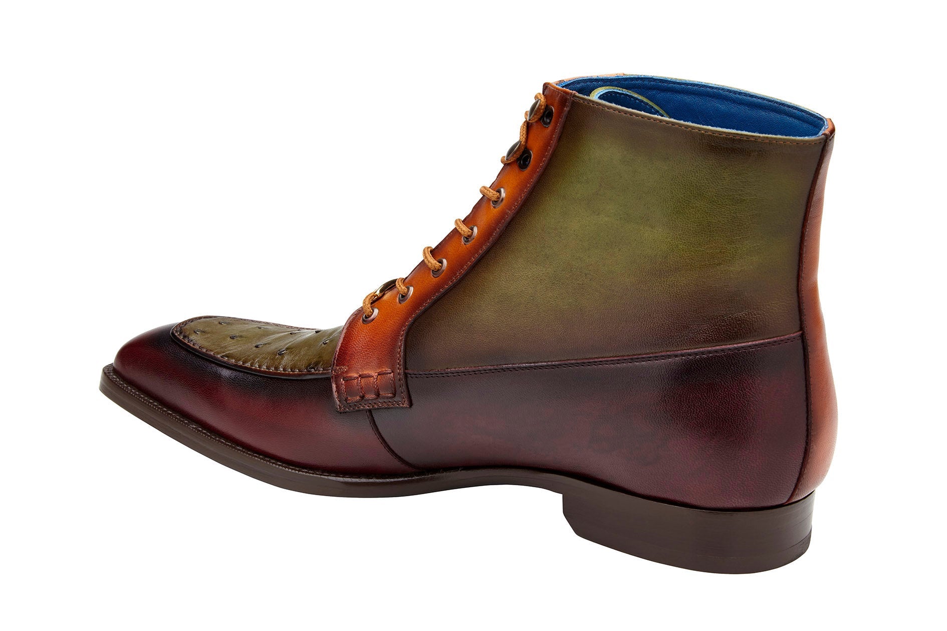 Belvedere Greco R79 Men's Shoes Exotic Ostrich / Calf-Skin Leather Boots (BV3178)