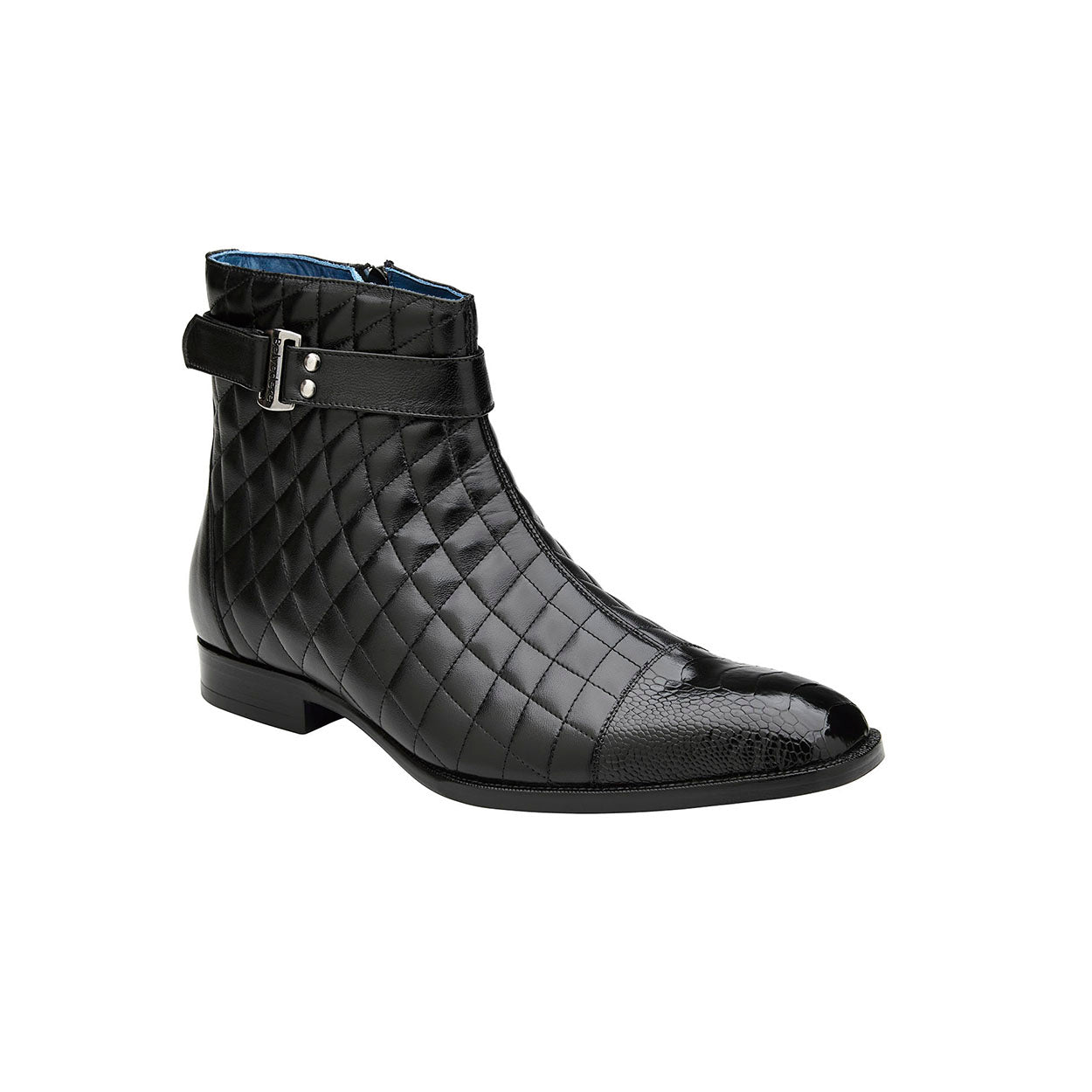 Belvedere Libero R80 Men's Shoes Exotic Ostrich / Quilted Leather Boots (BV3177)