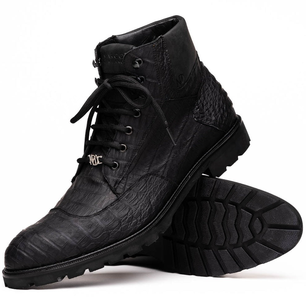Marco Di Milano Leoni Men's Shoes Oil Orix Genuine Caiman Crocodile Rugged Boots (MDM1089)