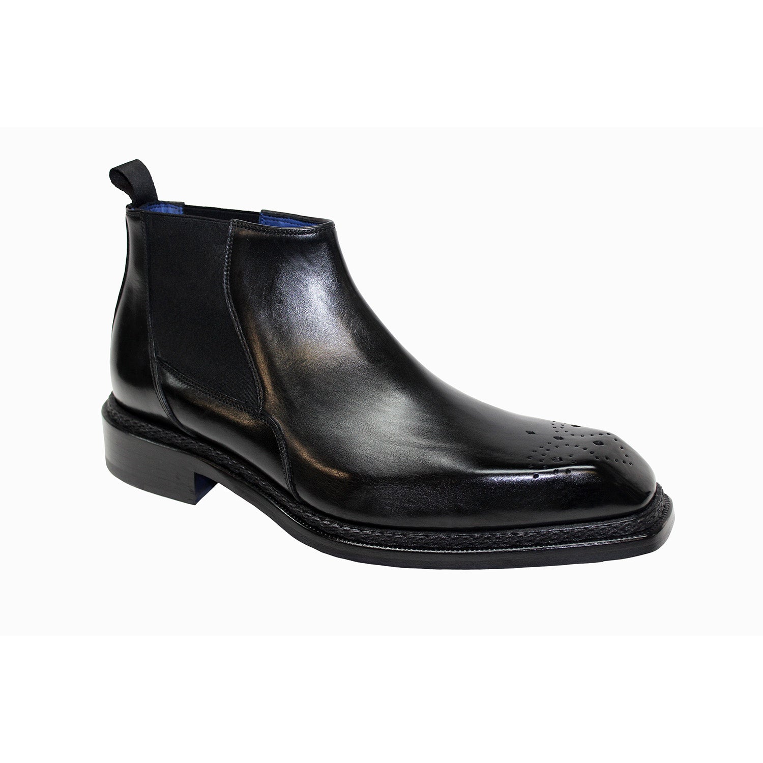 Emilio Franco Ignazio Men's Shoes Black Calf-Skin Leather Boots (EF1051)