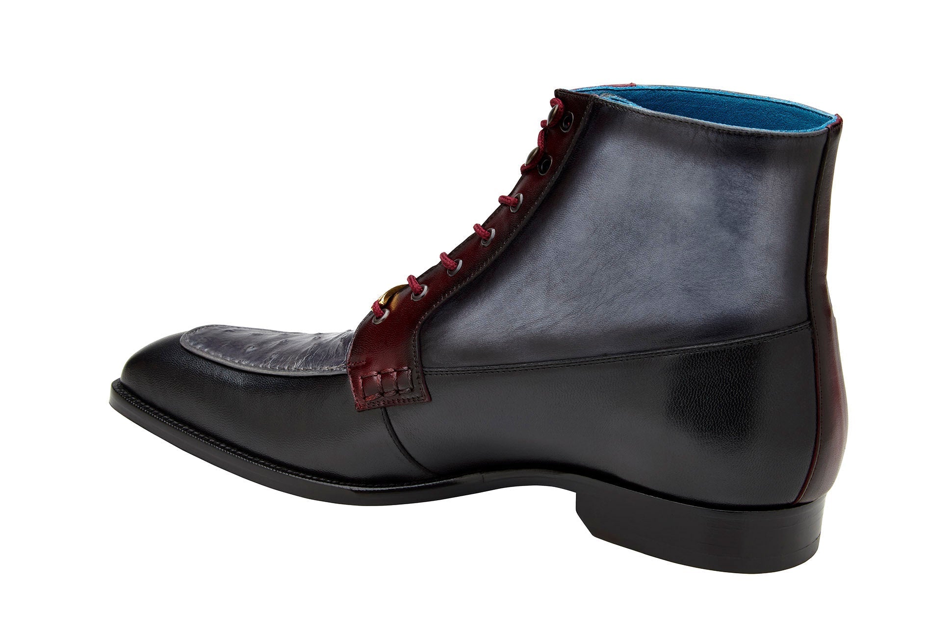 Belvedere Greco R79 Men's Shoes Exotic Ostrich / Calf-Skin Leather Boots (BV3178)