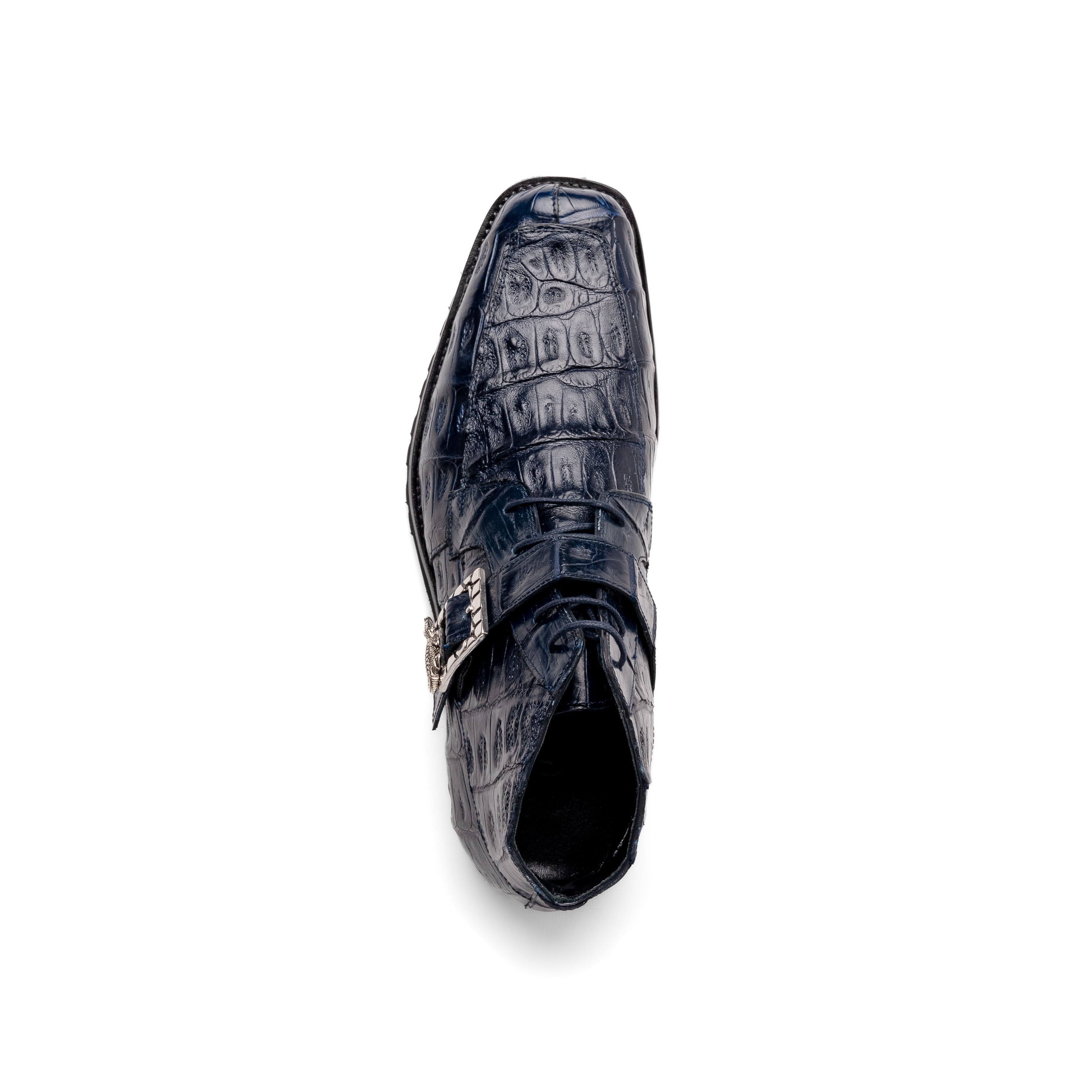 Mauri Bulletproof 3238-1 Men's Shoes Wonder Blue Exotic Crocodile Strap Derby Boots (MA5580)
