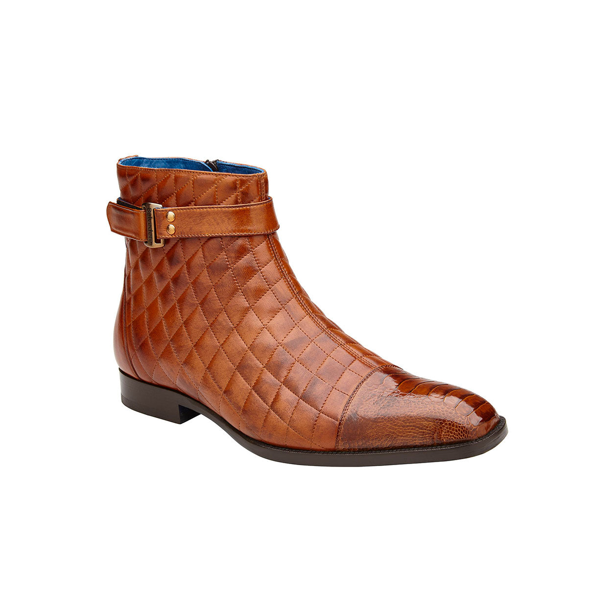 Belvedere Libero R80 Men's Shoes Exotic Ostrich / Quilted Leather Boots (BV3177)