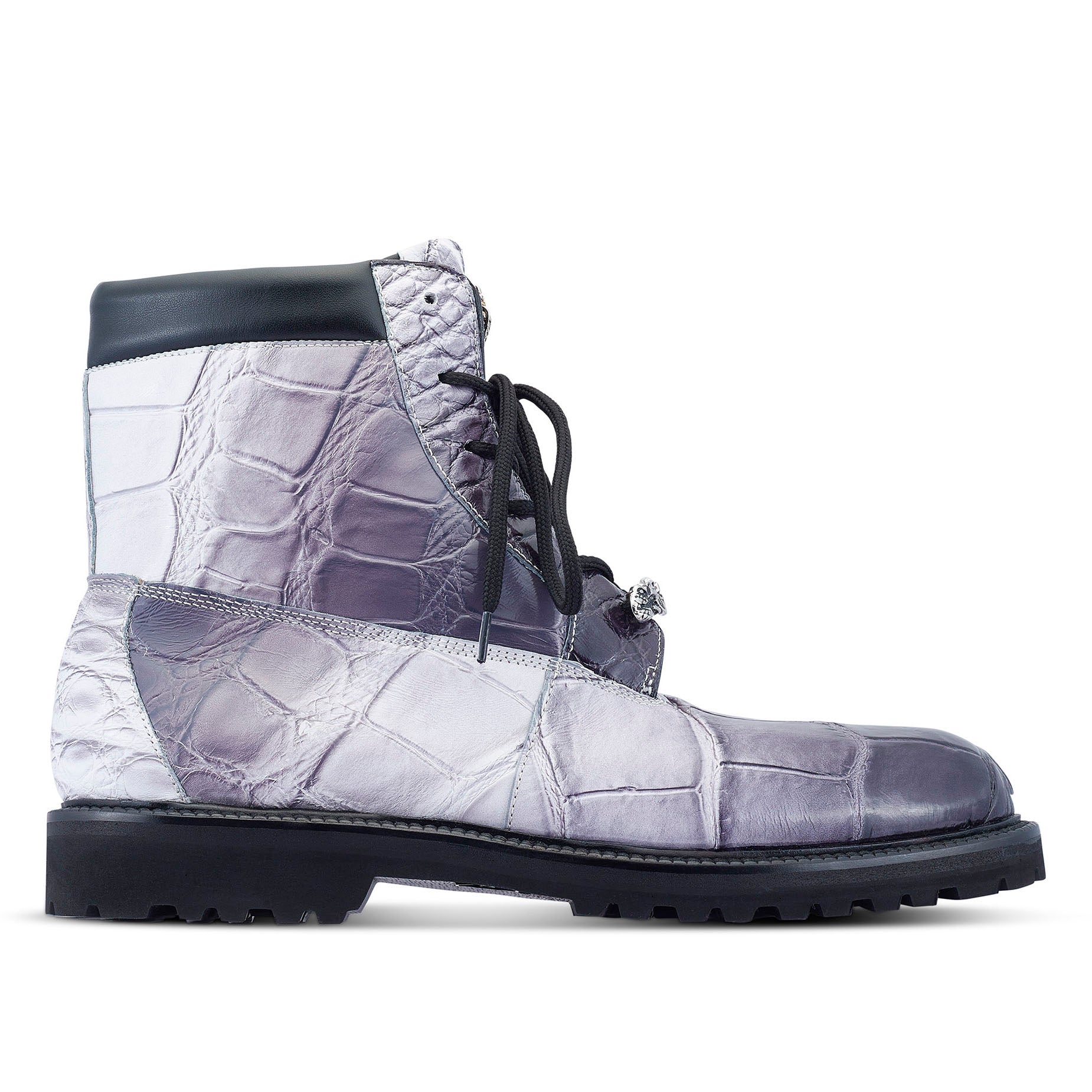 Mauri Hawk 4949/2 Men's Shoes Gray Combo Exotic Alligator Boots (MA5461)