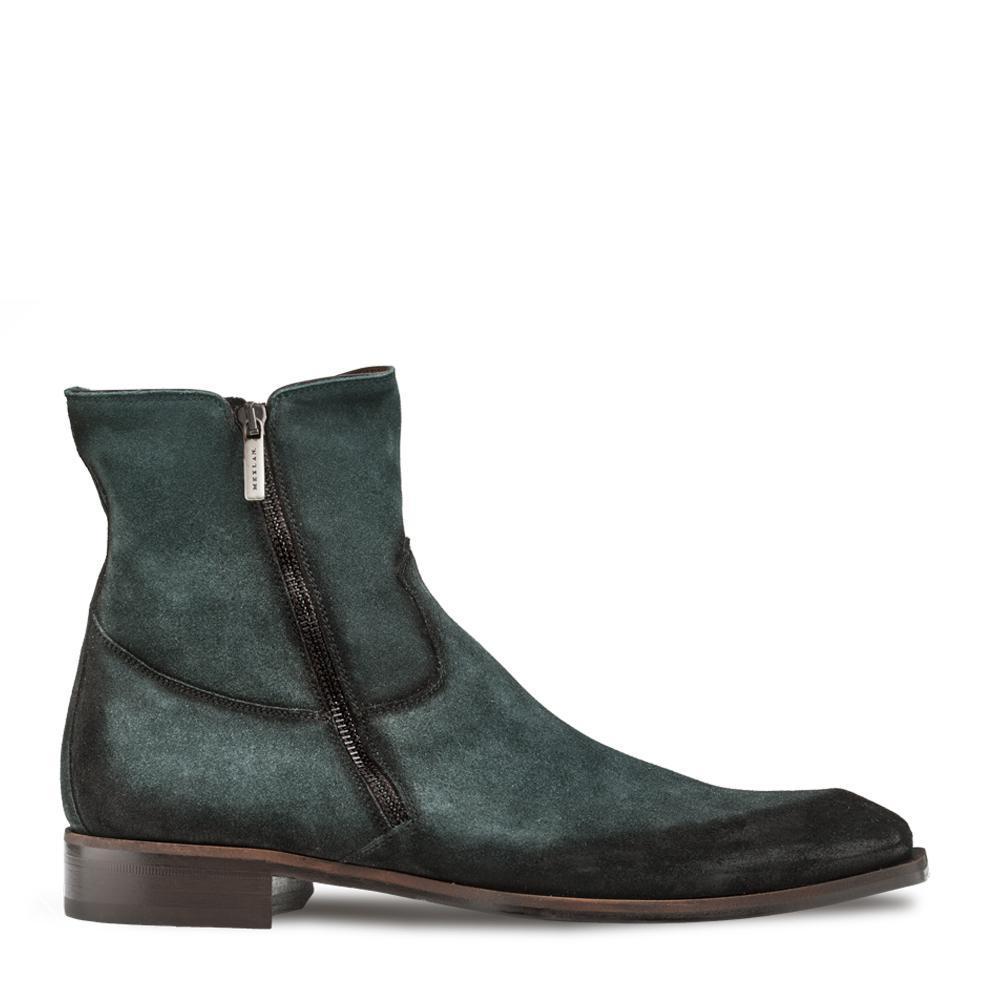 Mezlan S20030 Men's Shoes Green Suede Leather Asymmetric Ankle Boots (MZS3385)