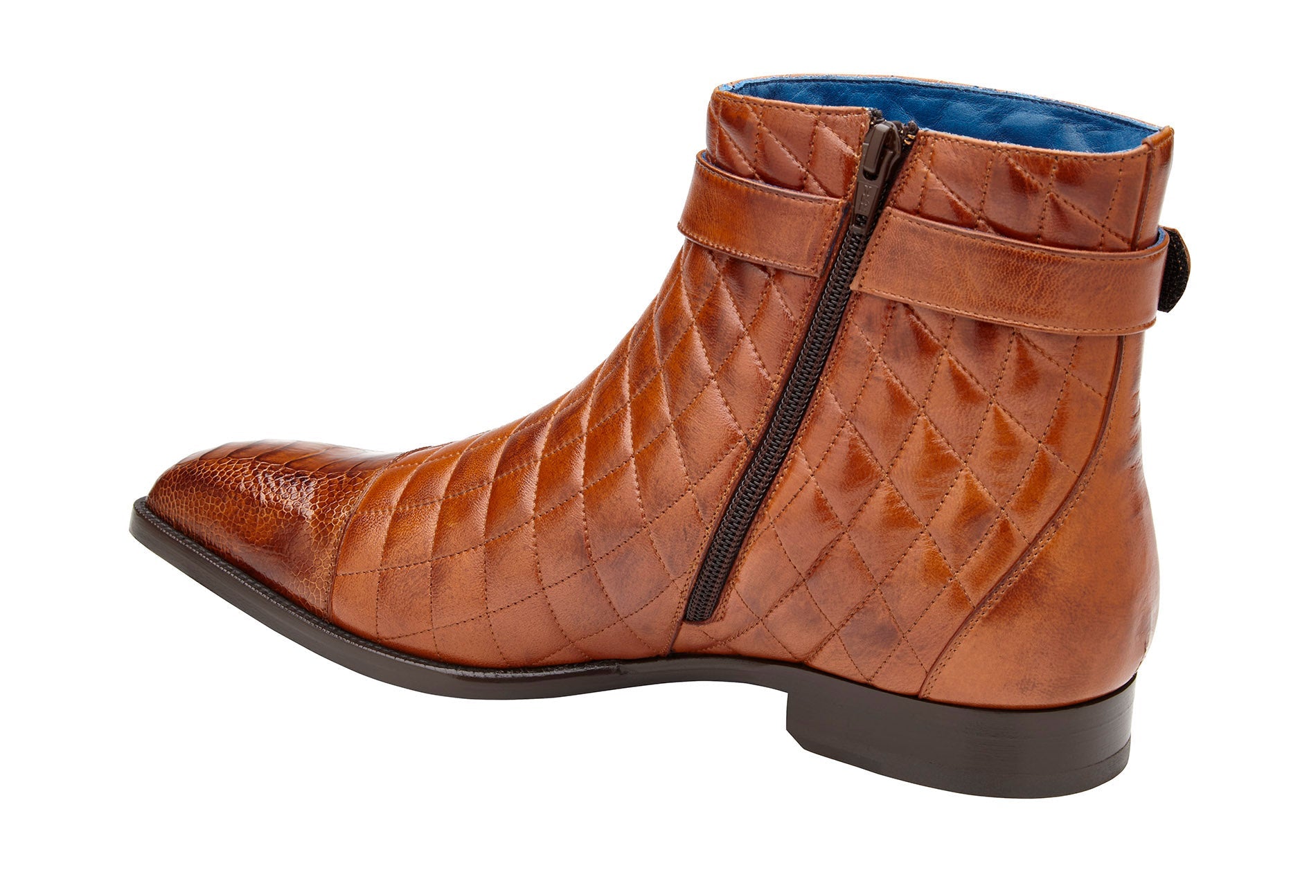 Belvedere Libero R80 Men's Shoes Exotic Ostrich / Quilted Leather Boots (BV3177)