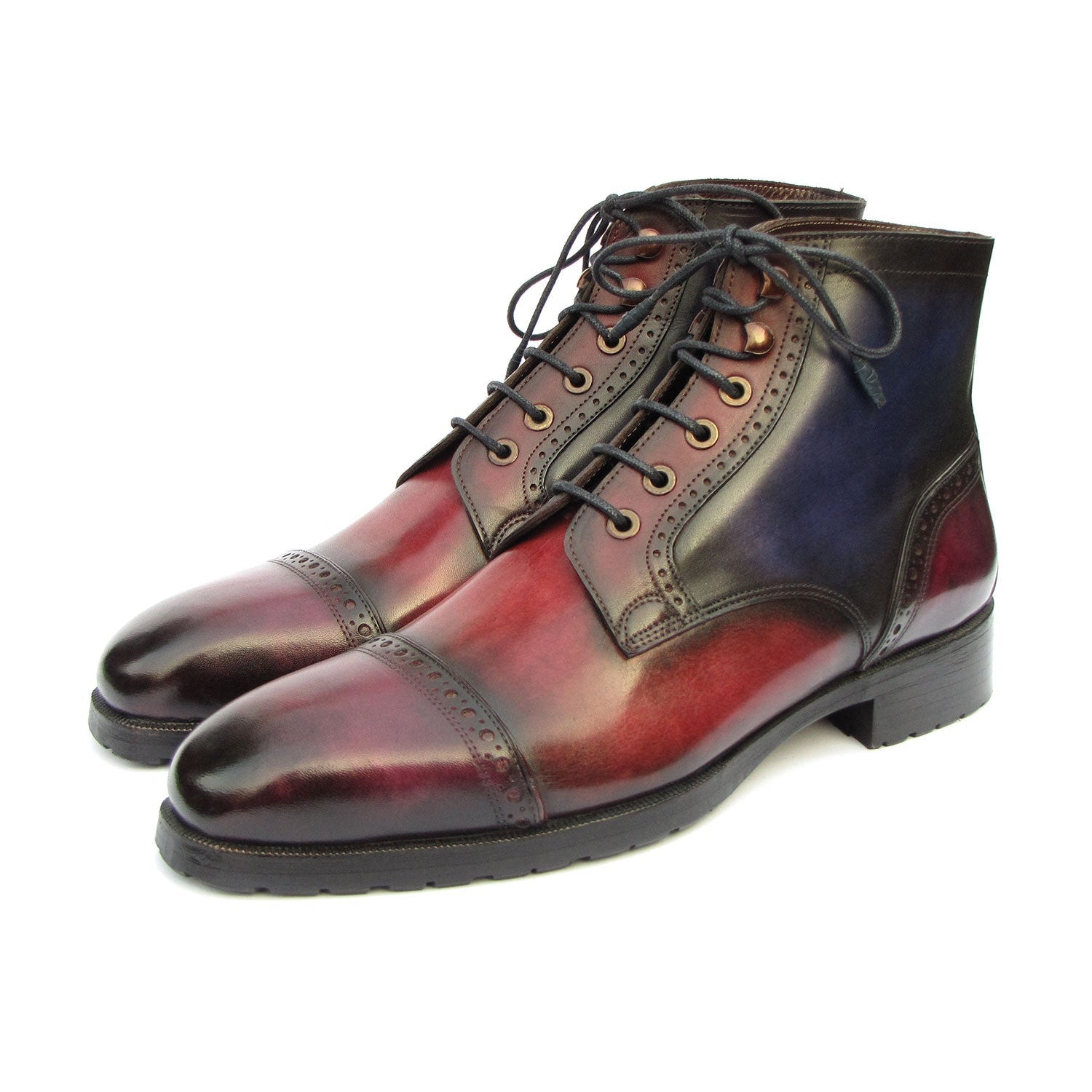 Paul Parkman BT9566-MLT Men's Shoes Multicolor Hand Painted Leather Cap Toe Boots (PM6404)
