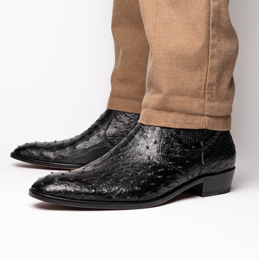 Marco Di Milano Giorgio Men's Shoes Genuine Ostrich Quill Dress Boots (MDM1151)