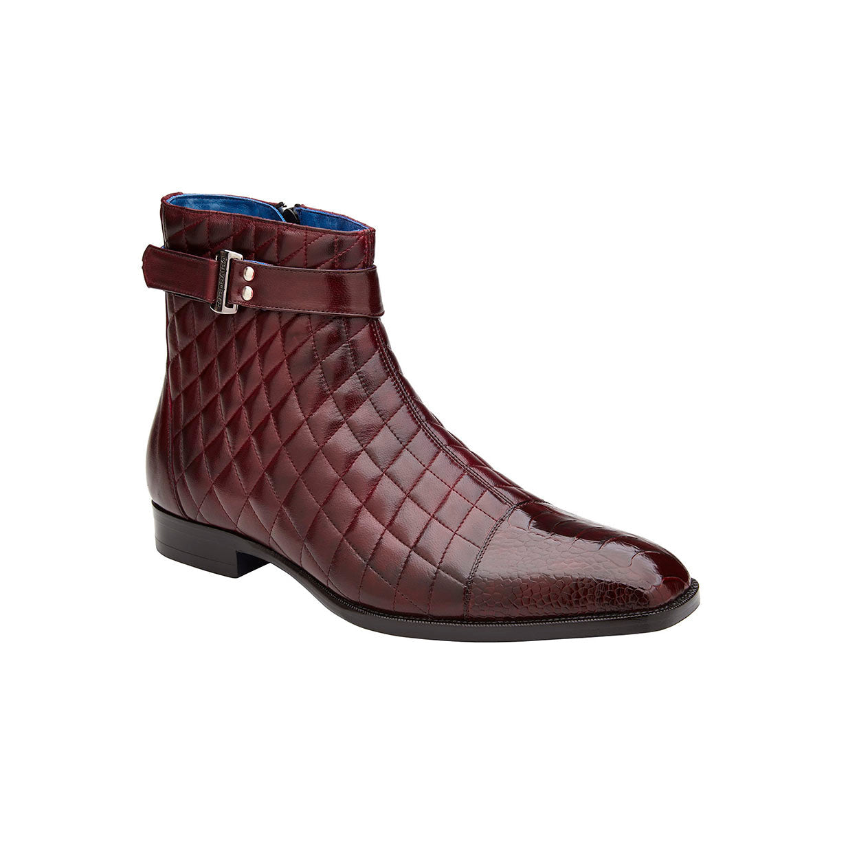 Belvedere Libero R80 Men's Shoes Exotic Ostrich / Quilted Leather Boots (BV3177)