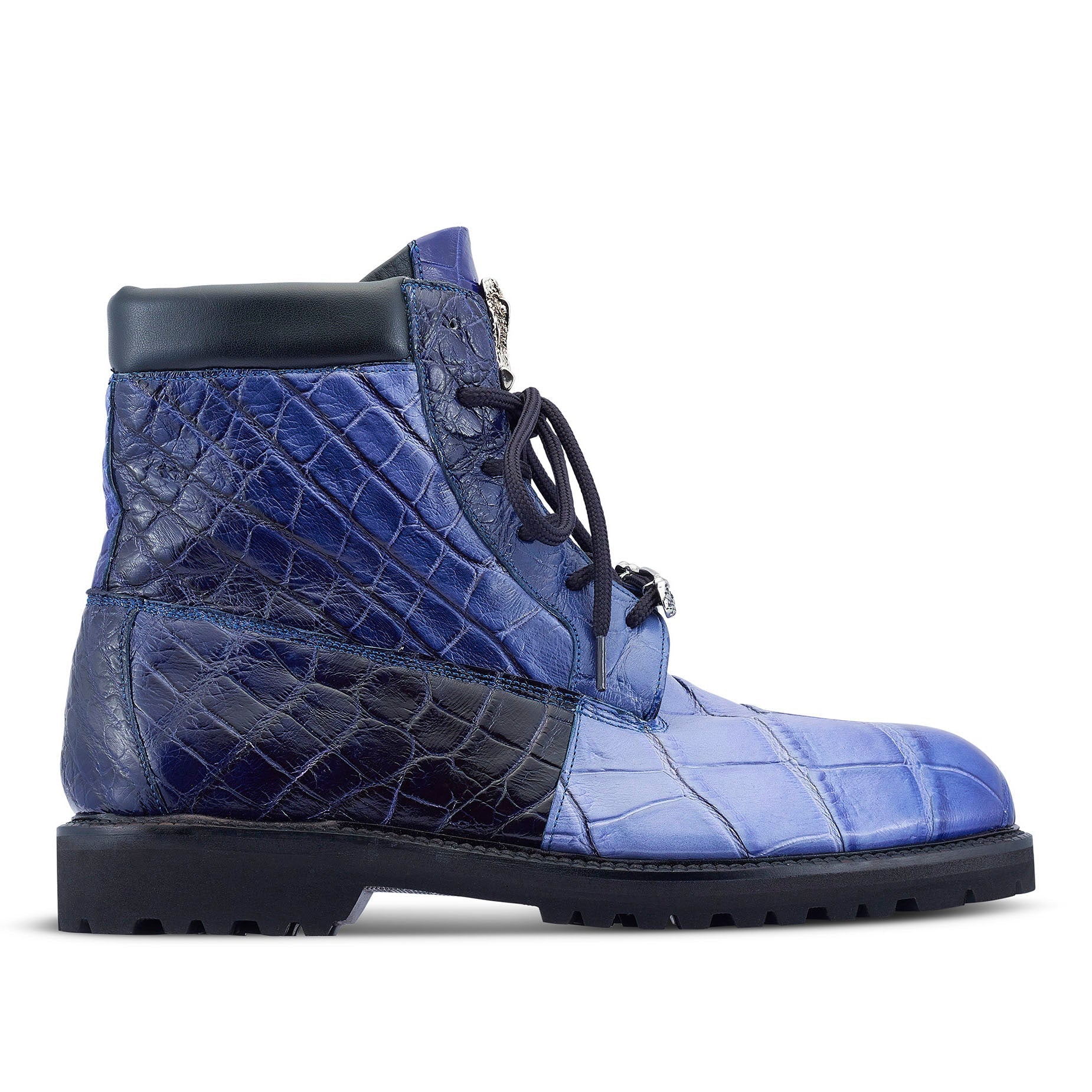 Mauri Hawk 4949/2 Men's Shoes Blue Combo Exotic Alligator Boots (MA5460)