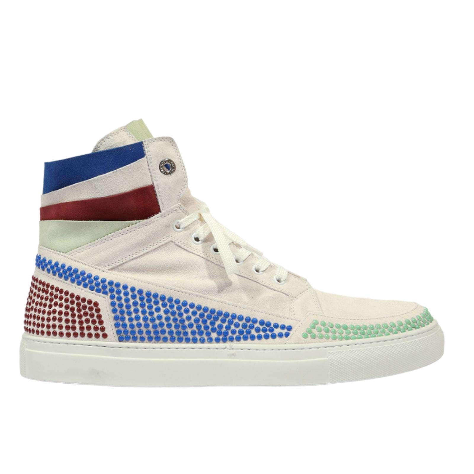 Cesare Paciotti Luxury Italian Men's Vit Camoscio Teal Maroon Blue Sneakers (CPM5130)