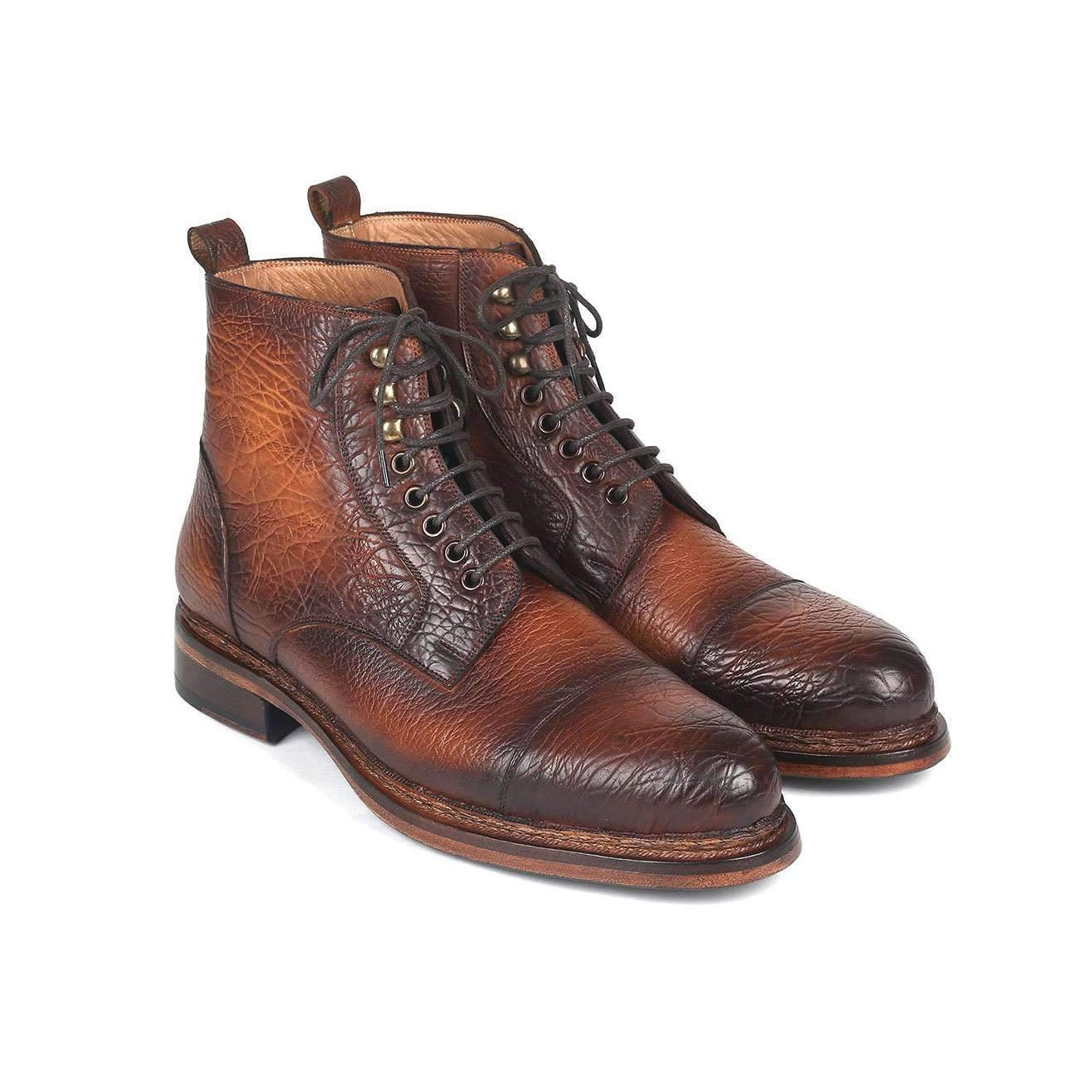Paul Parkman Men's Antique Burnished Brown Calf-Skin Leather Boots 5075-BRW (PM6146)