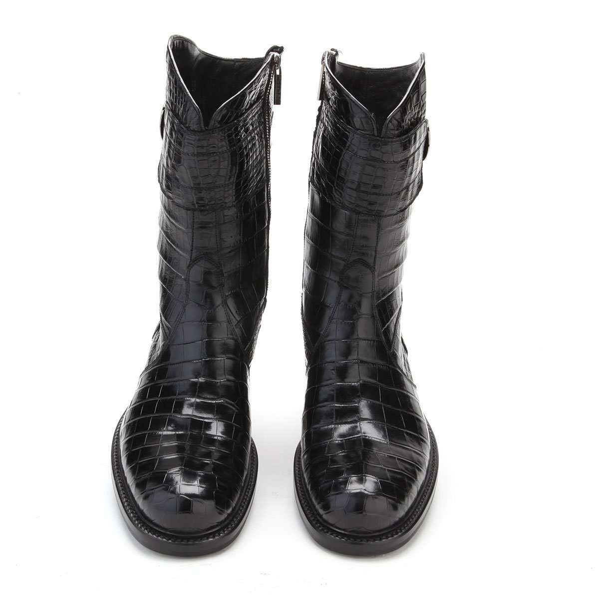 Caporicci Men's Luxury Italian Designer Shoes Black Alligator Boots 573 (CAP1024)