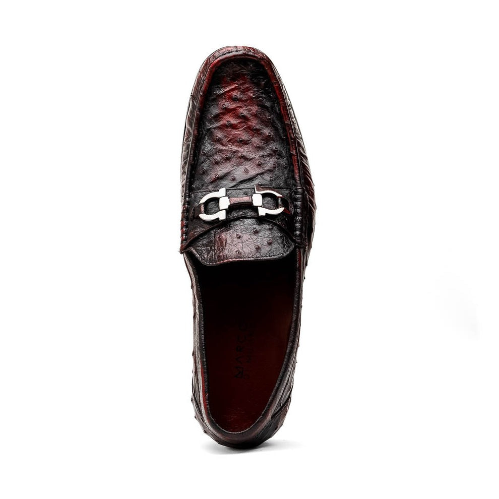 Marco Di Milano Ferrioni Men's Shoes Exotic Ostrich Horsebit Moccasin loafers (MDM1171)