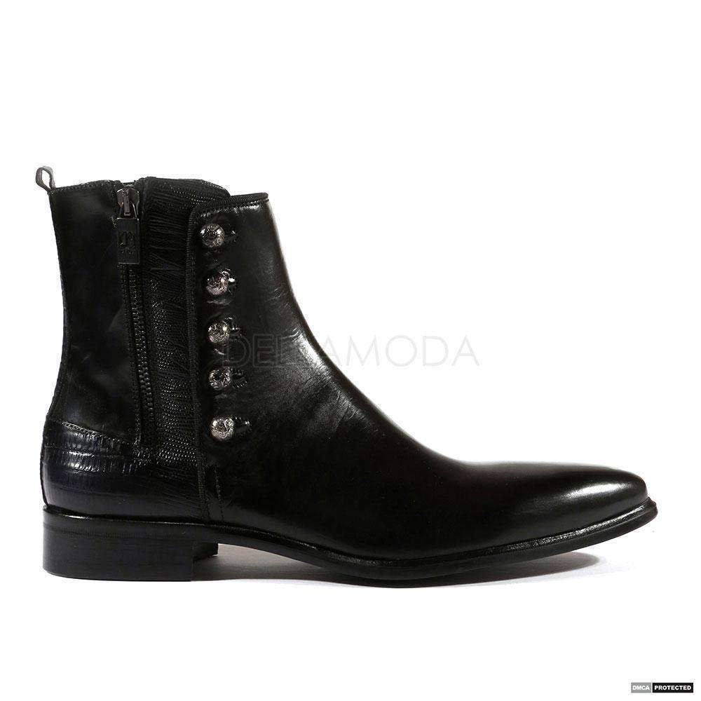 Jo Ghost Men's Italian Parma Doc Nero Black Boots (JG3001)