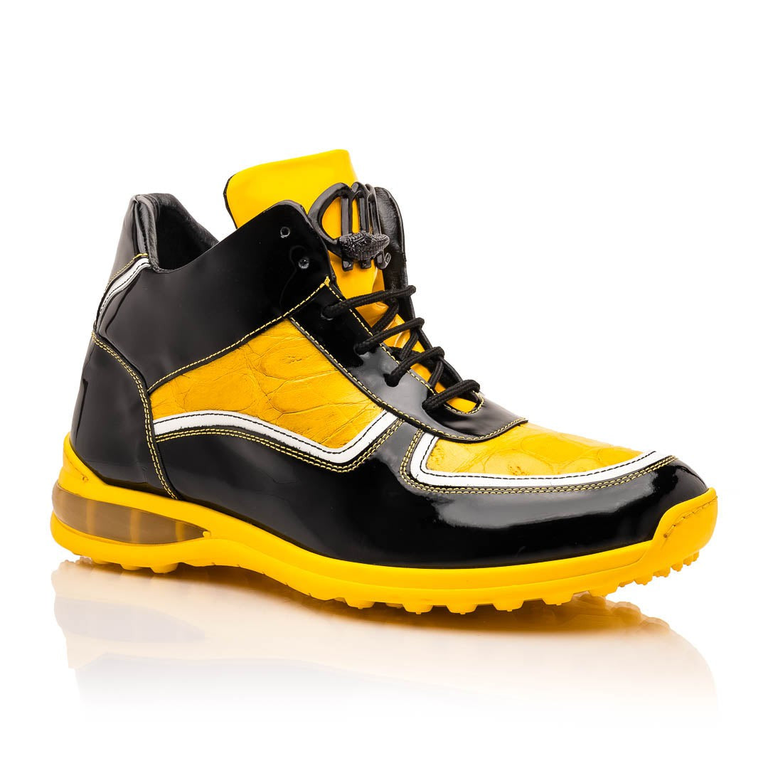 Mauri Quick M797 Men's Shoes Exotic Crocodile / Patent Leather High-Top Sneakers (MA5646)
