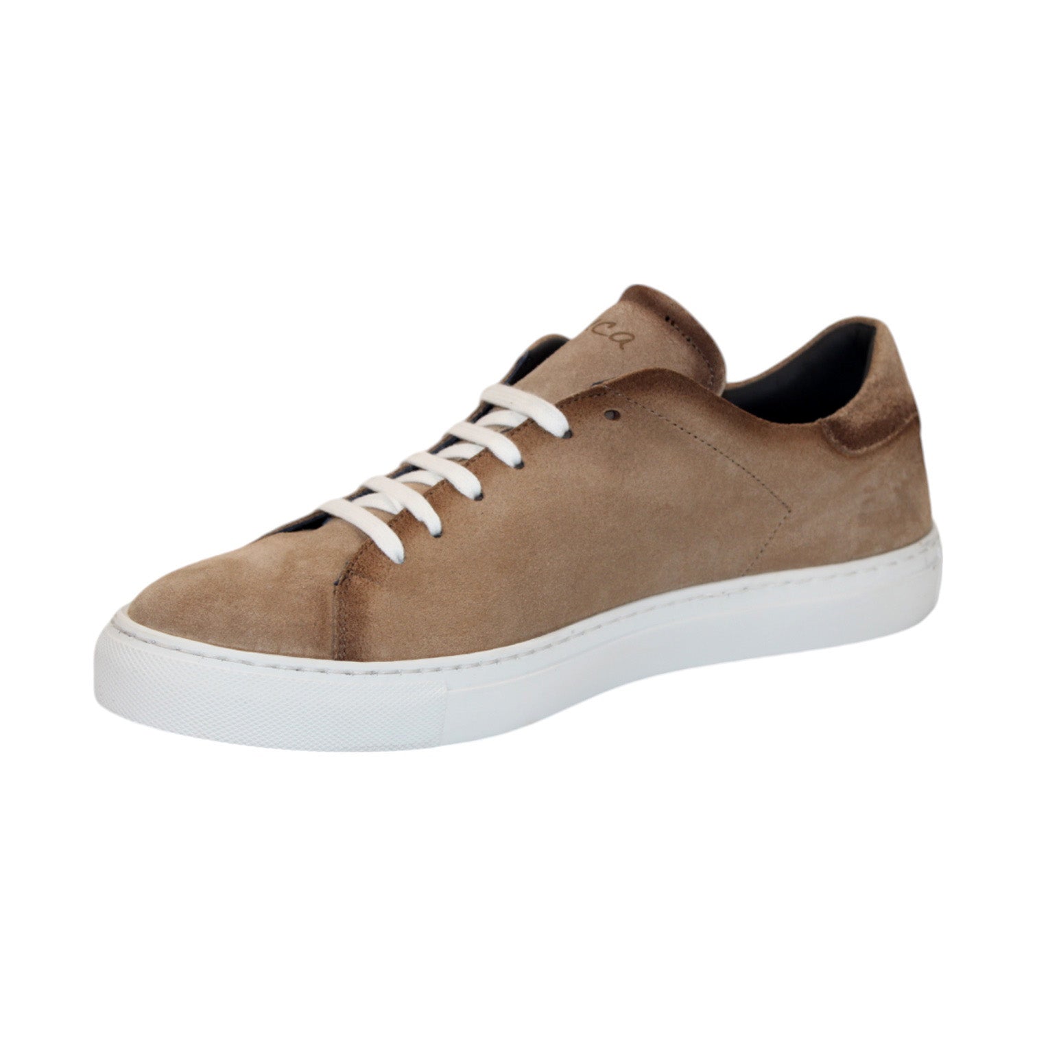 Duca Cremona Men's Shoes Beige Suede Leather Sneakers (D1148)