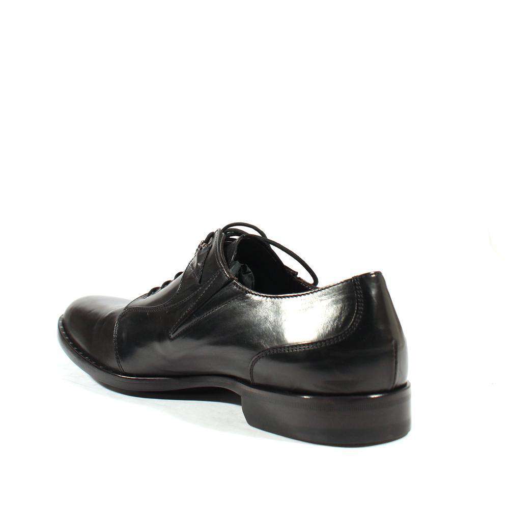 Cesare Paciotti Luxury Italian Men's Designer Shoes Dark Calf Black Dan Q Leather Oxfords (CPM2572)