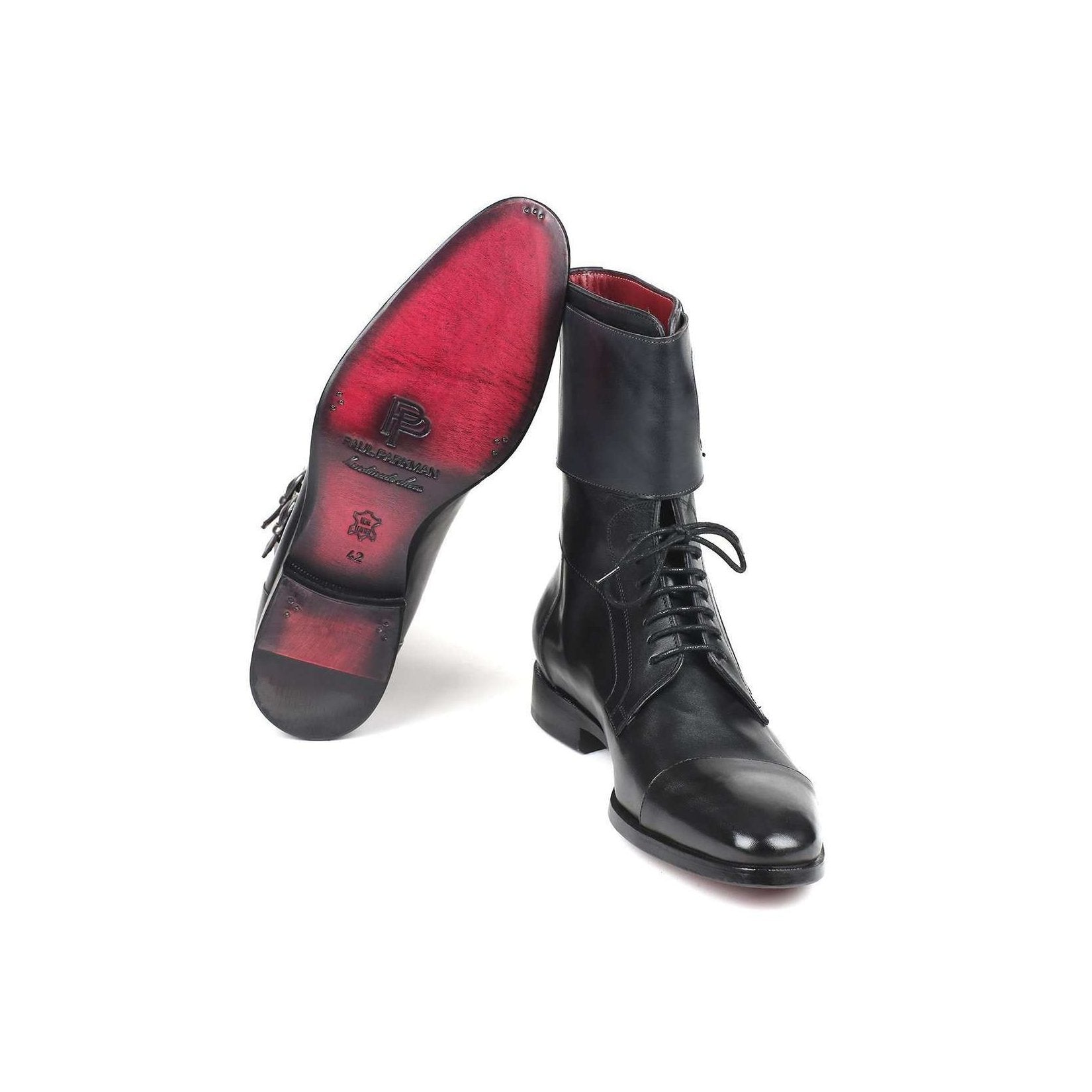 Paul Parkman Handmade Designer Shoes Men's High Black Calfskin Boots (PM5868)