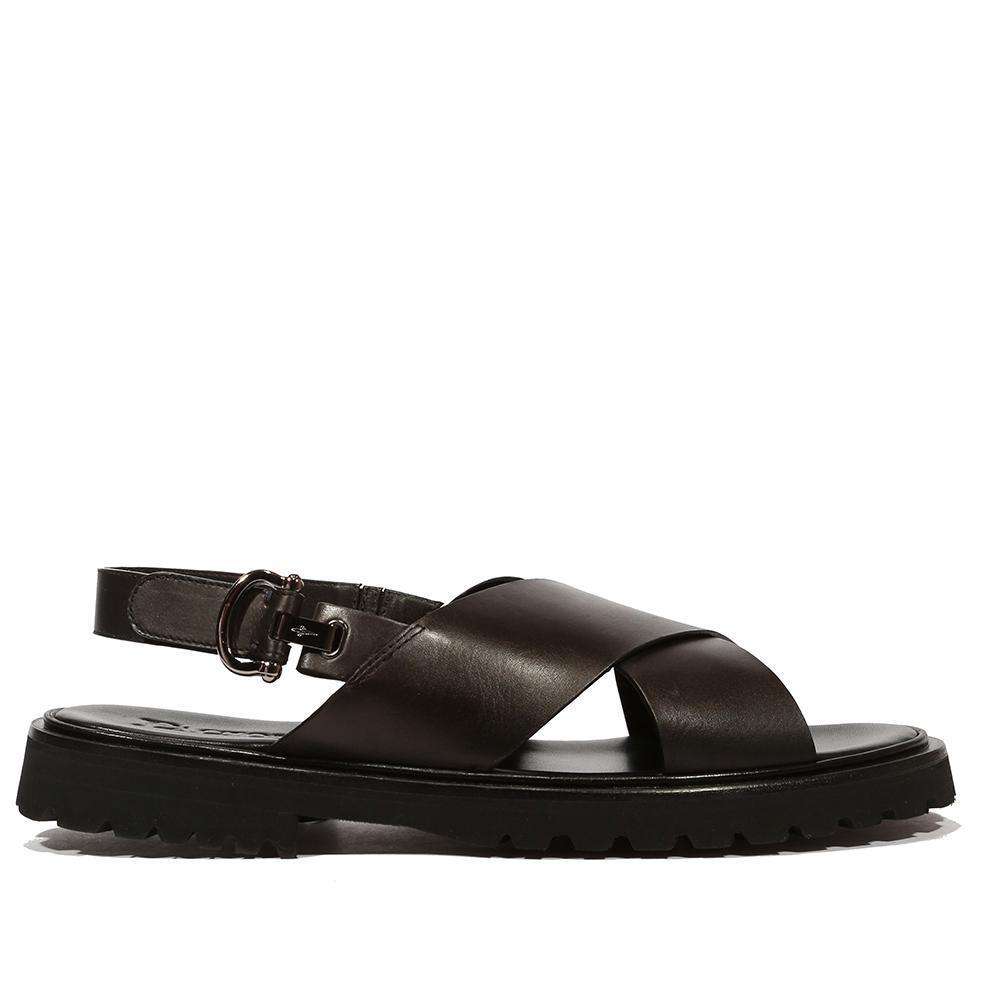 Cesare Paciotti Luxury Italian Men's Vacchetta Black Sandals (CPM5102)