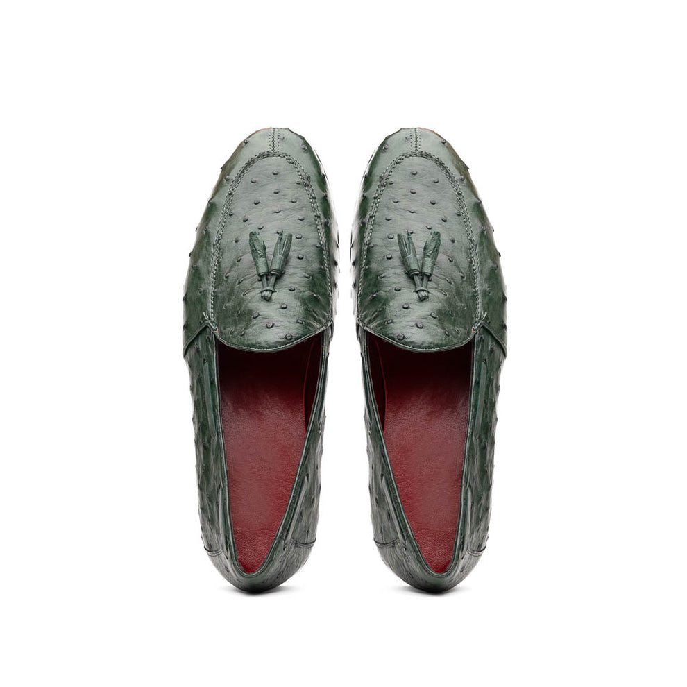 Marco Di Milano Aubiere Men's Shoes Exotic Ostrich Tassels Loafers (MDM1198)