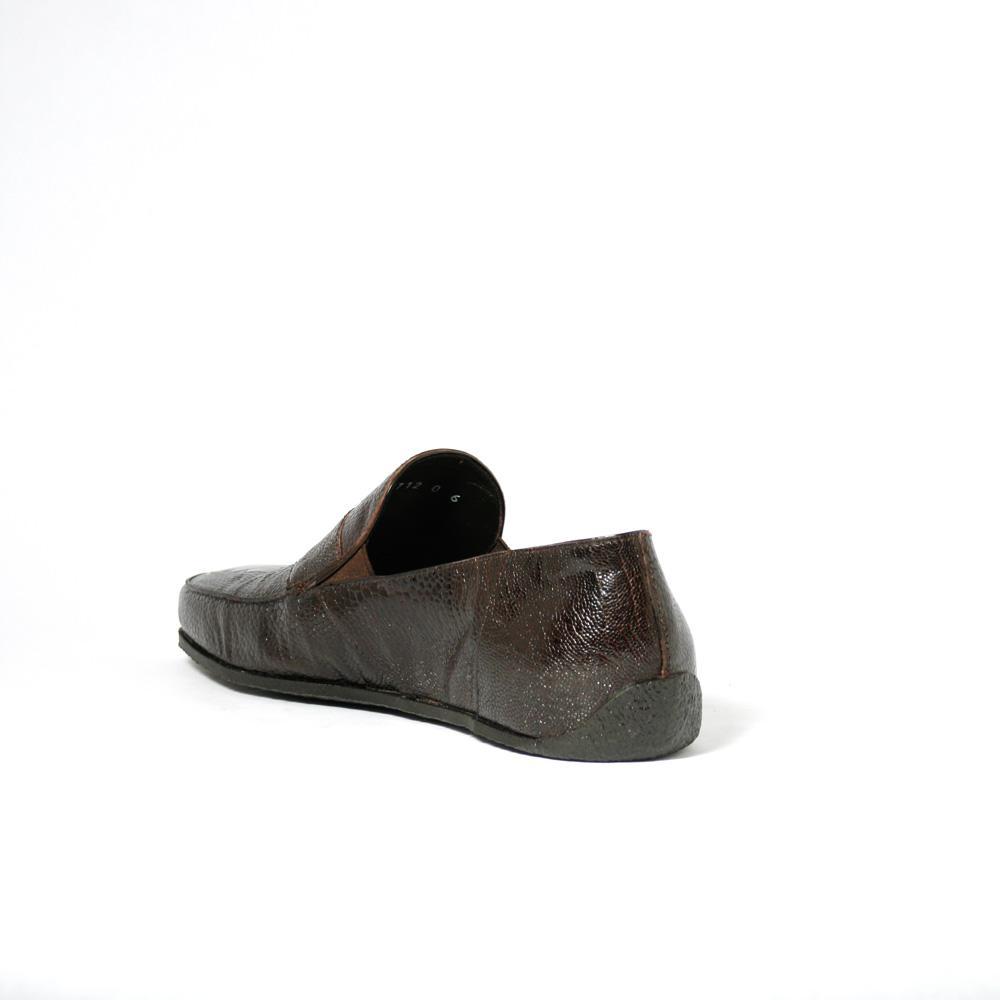 Cesare Paciotti Luxury Italian Struzzo Zamp Fondente Brown Loafers (CPM2327)