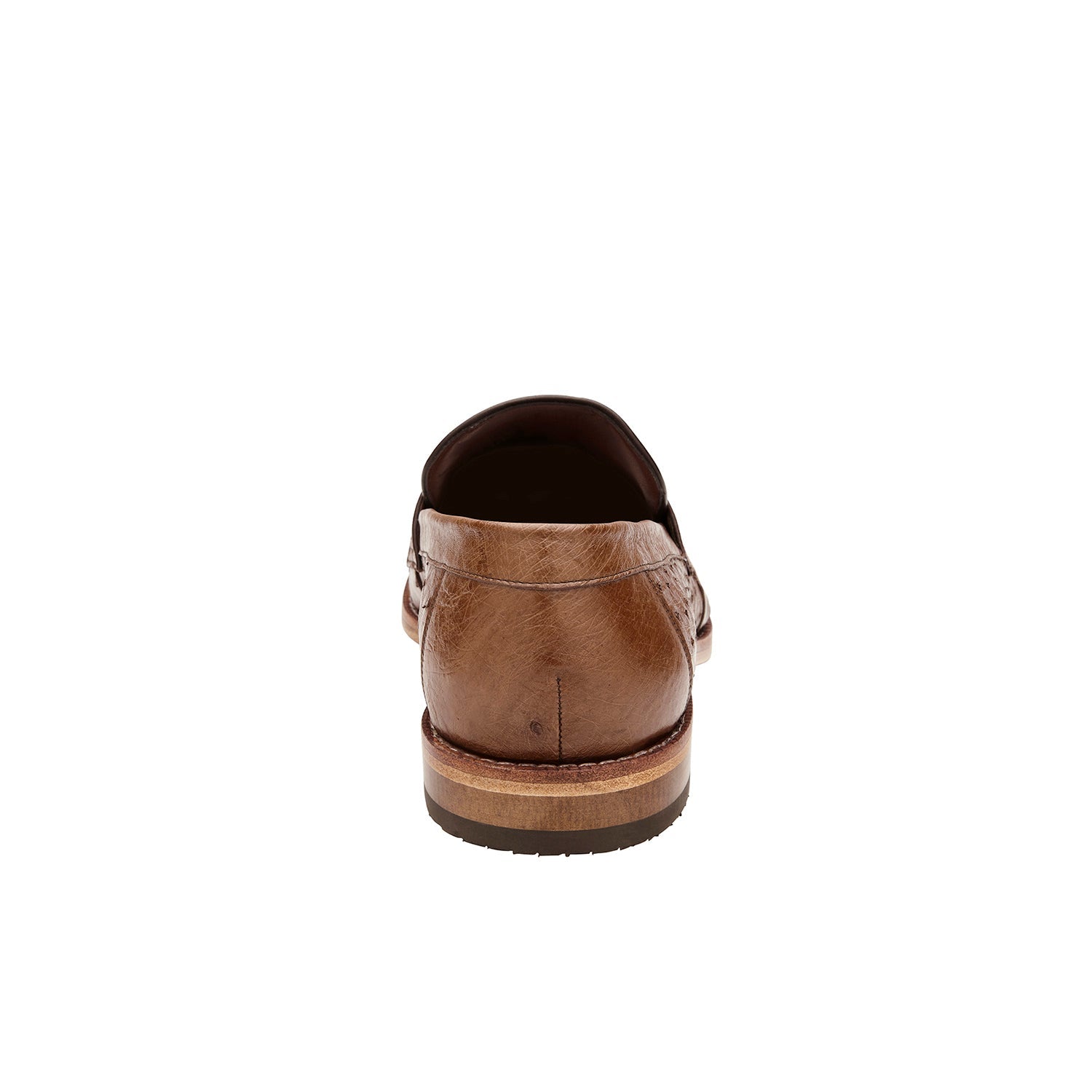 Belvedere Espada 02440 Men's Shoes Tabacco Exotic Genuine Ostrich Split-Toe Penny Loafers (BV3154)