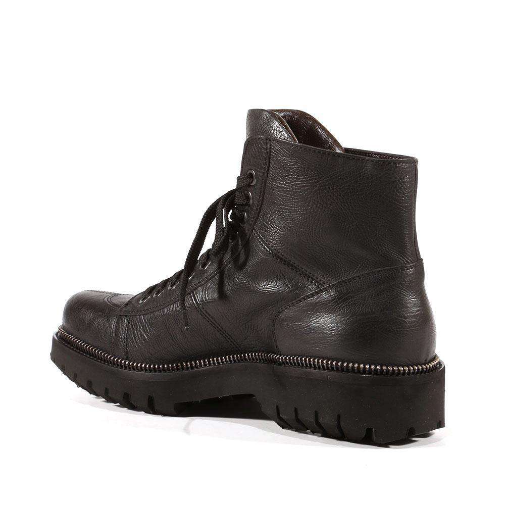 Cesare Paciotti Luxury Italian Men's Designer Shoes Hippie Black Leather Boots (CPM3075)