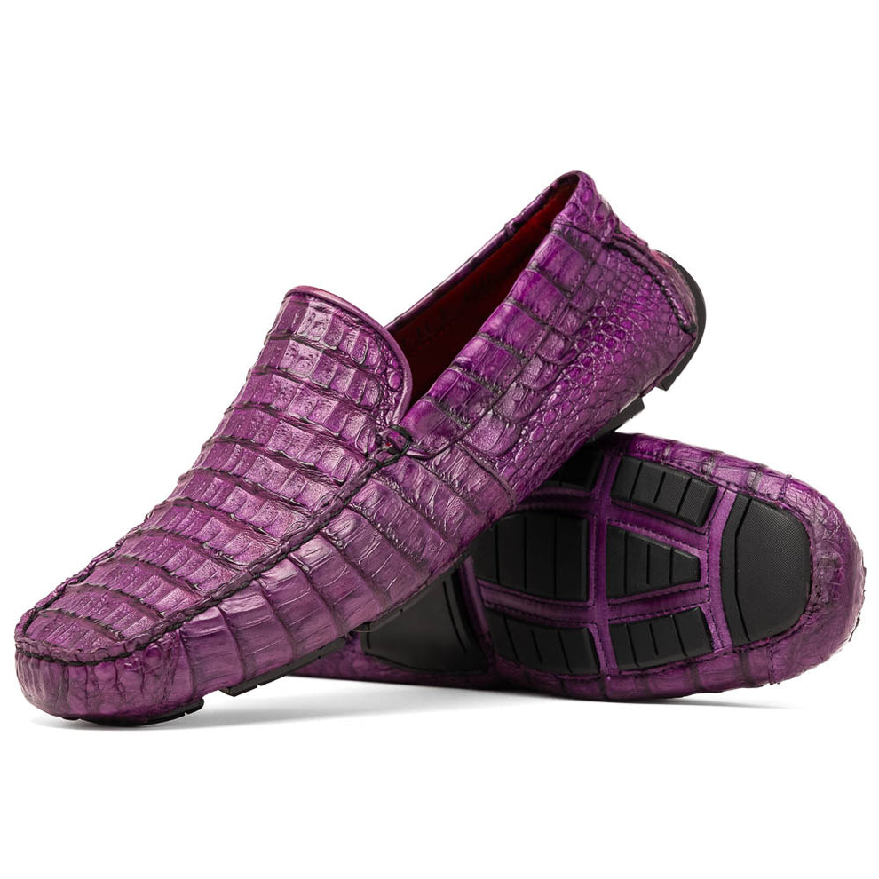 Marco Di Milano Remo Men's Shoes Exotic Crocodile Moccasin Driver Loafers (MDM1188)