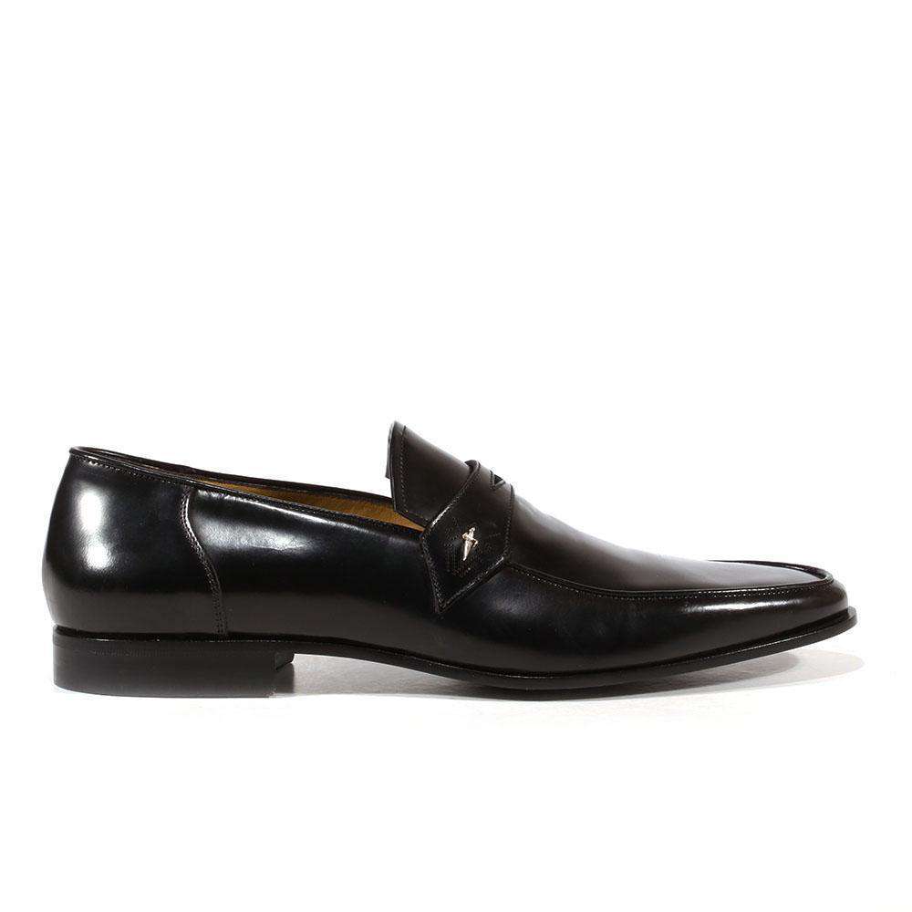 Cesare Paciotti Luxury Italian Men's Designer Shoes Vit Camoscio Black Leather Loafers (CPM3127)