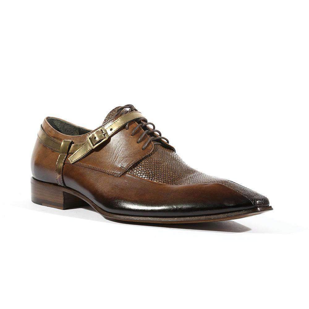 Jo Ghost Men's Italian Designer Shoes Diver Reptilis Sigaro Oxfords(JG5101)
