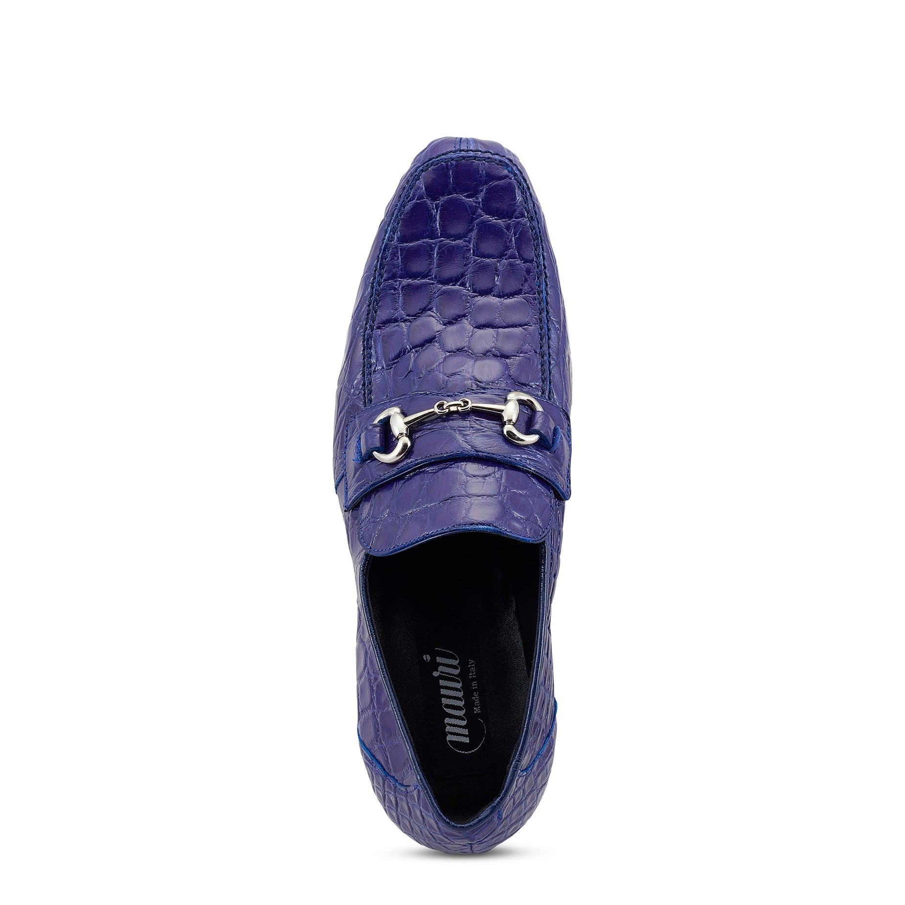 Mauri Executive 4885/2 Men's Shoes Royal Blue Alligator Split-Toe Horsebit Loafers (MA5477)
